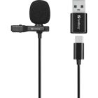 Мікрофон петличний Sandberg Streamer USB Clip USB-A/USB-C, провідний, кабель 3м, чорний (126-40)