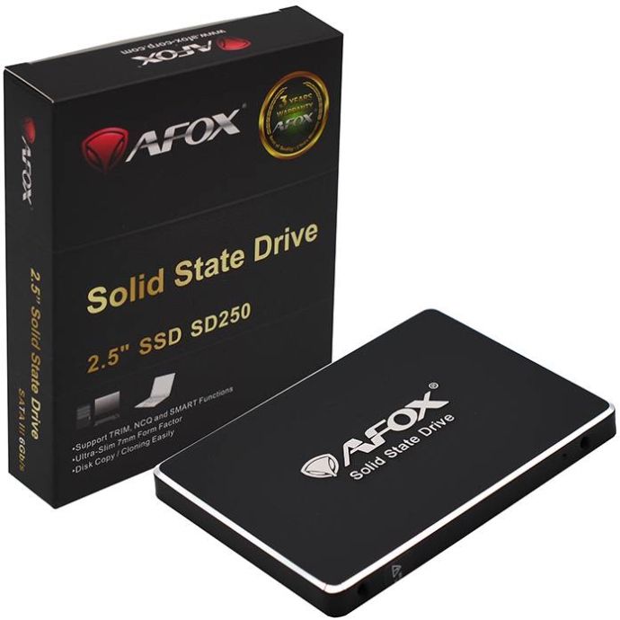 SSD 256Gb AFox 2.5" SATA III 3D NAND QLC, Retail (SD250-256GQN)