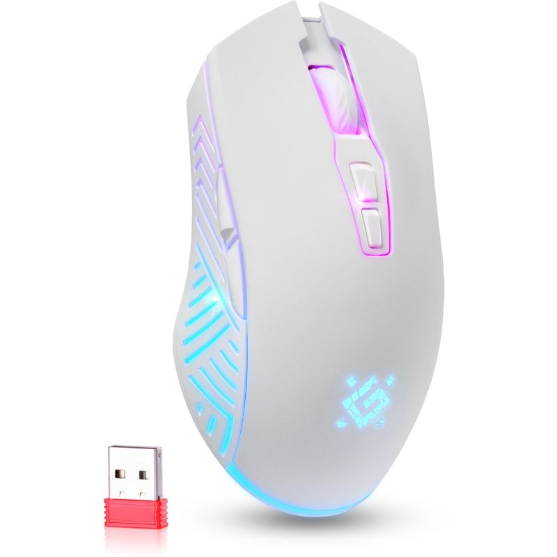Мишка Defender Pandora GM-502, бездротова, ігрова, 7кн., 3200 dpi., 500 mAh, біла (52502)