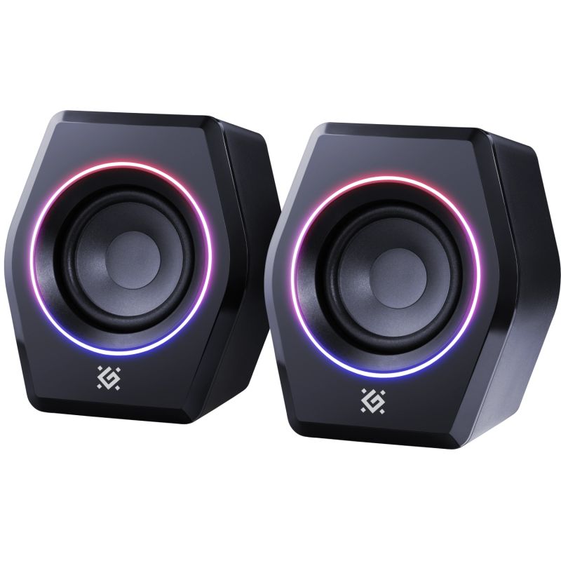 Акустична система 2.0 Defender Solar 9, 10Вт, Bluetooth, RGB підсвітка, USB, чорна (65939)