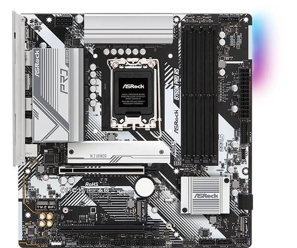 ASRock B760M PRO RS (1700/B760, 4*DDR5, 2xPCIex16, 4xSATA, 3xM.2, 2.5GLan, 7.1ch, mATX) (B760M PRO RS)
