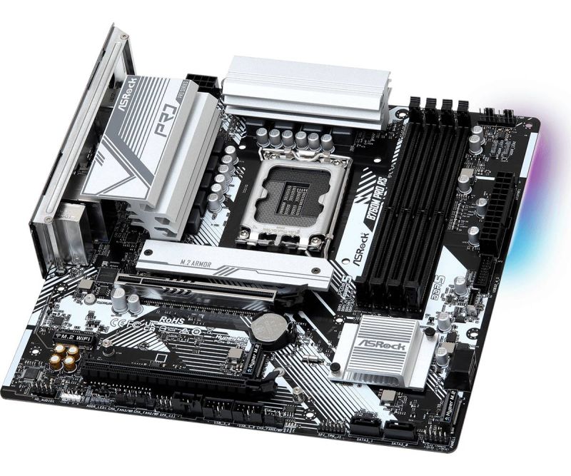 ASRock B760M PRO RS (1700/B760, 4*DDR5, 2xPCIex16, 4xSATA, 3xM.2, 2.5GLan, 7.1ch, mATX) (B760M PRO RS)