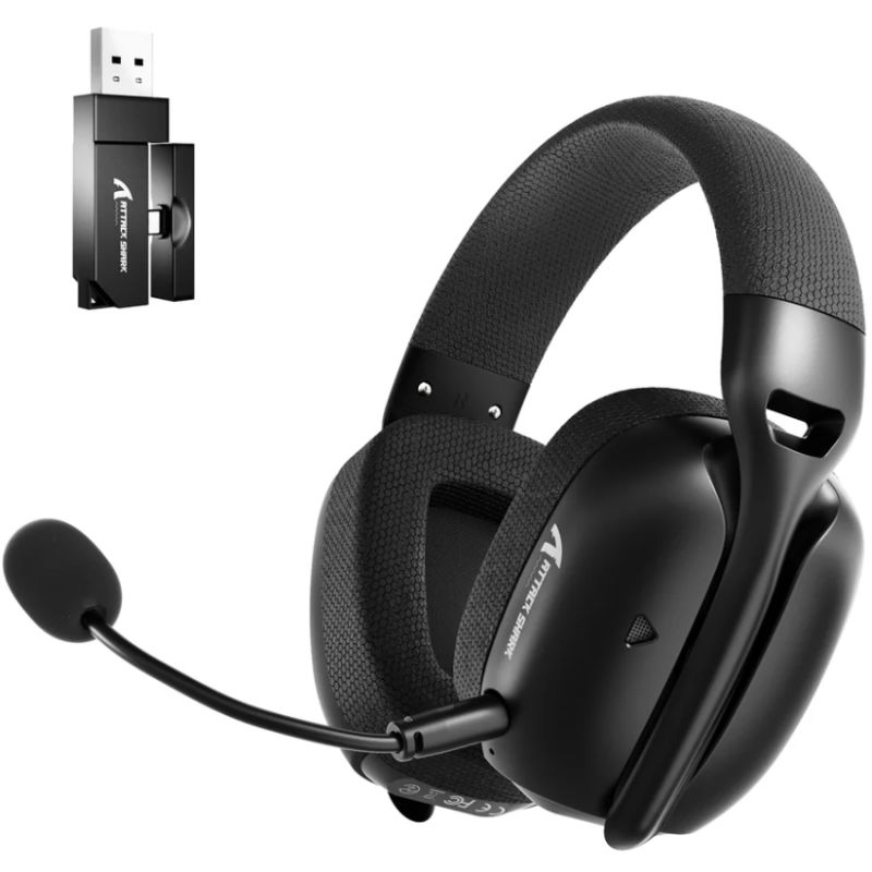 Ігрова гарнітура Attack Shark L80PRO Wireless, 2.4GHz/Bluetooth/3.5mm Black (L80PROB_AS)