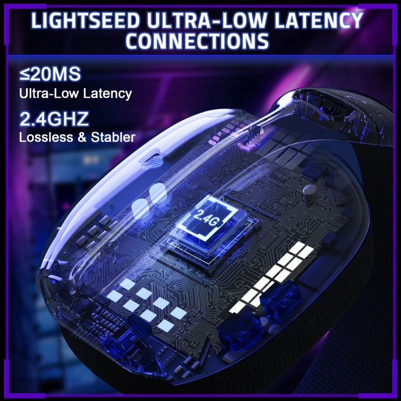 Ігрова гарнітура Attack Shark L80PRO Wireless, 2.4GHz/Bluetooth/3.5mm Black (L80PROB_AS)