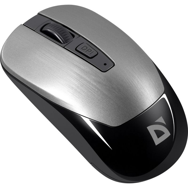 Мишка Defender Wave MM-995, бездротова, 4 кн. до 1600 dpi, безшумна, сіра (52993)