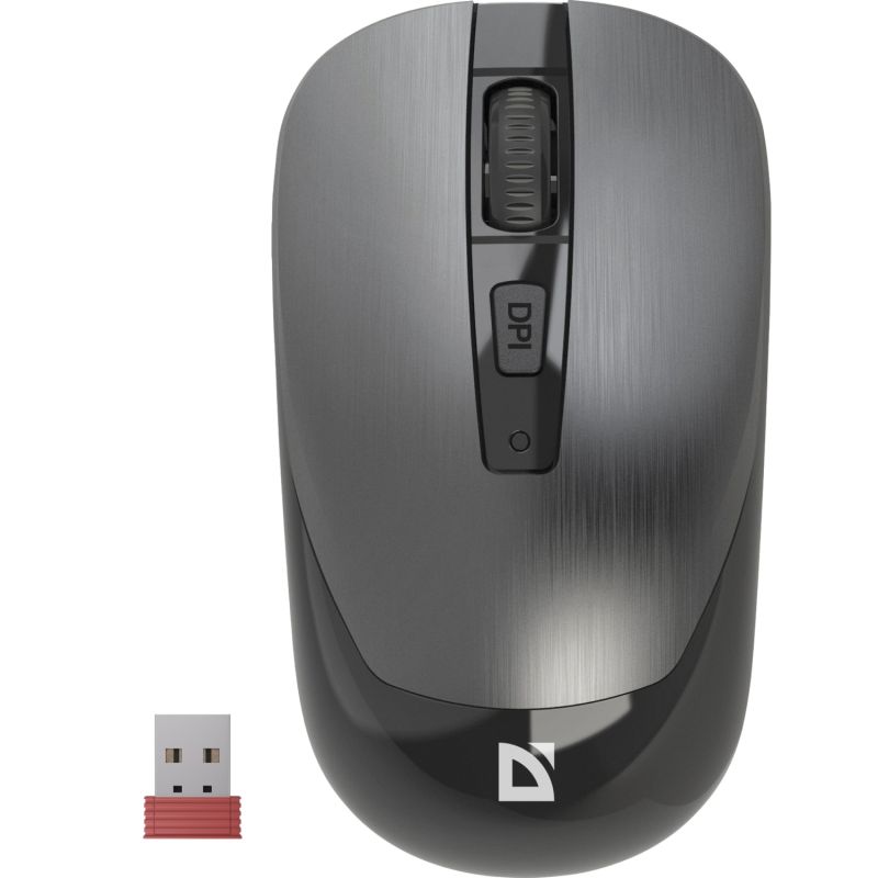 Мишка Defender Wave MM-995, бездротова, 4 кн. до 1600 dpi, безшумна, сіра (52993)