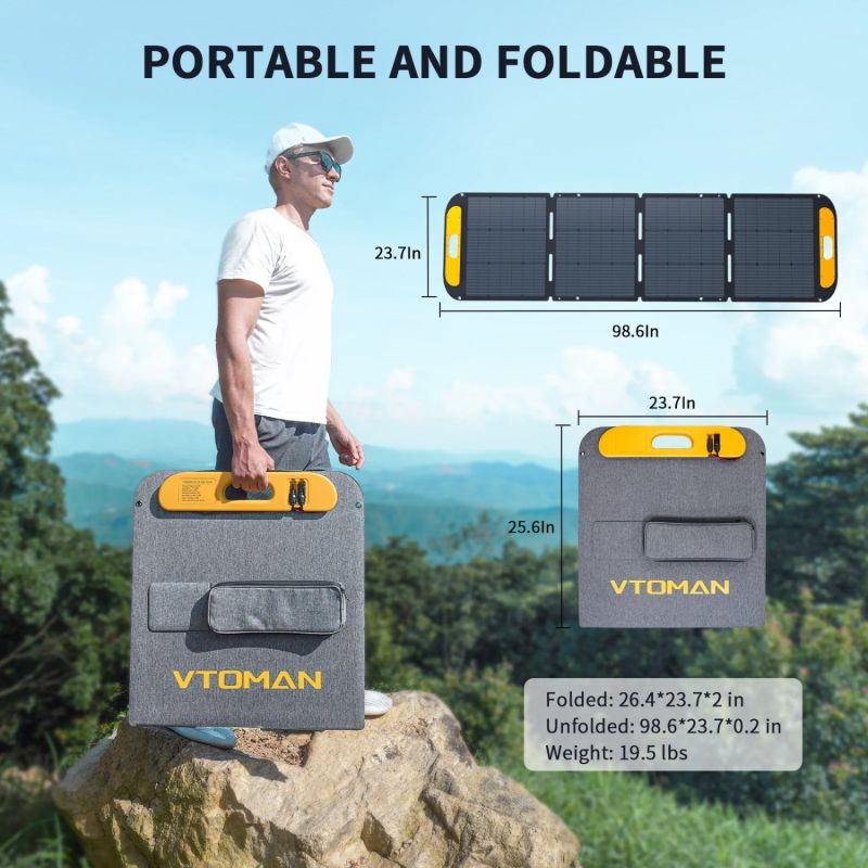 Сонячна панель Vtoman 200W Pro 48V IP67 MC-4/Anderson/XT60/DC5521 (VS200 Pro)