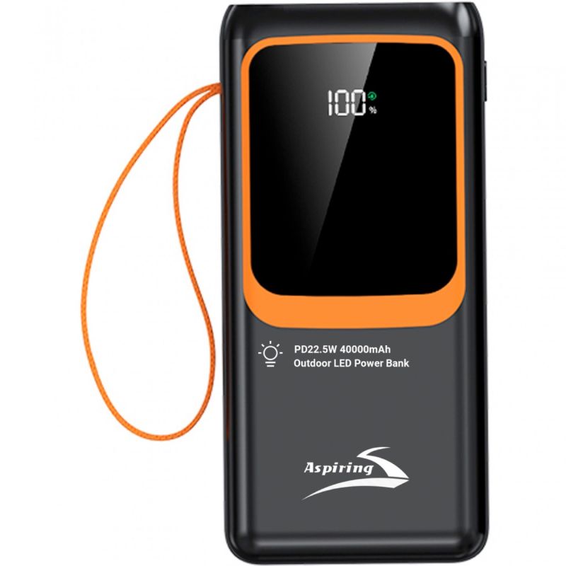 УМБ Aspiring 40000mAh Light 40 22,5W PD 4xUSB-A,USB-C In/Out, Lightning,with USB-C/Lightning cables (PPLH.L04)