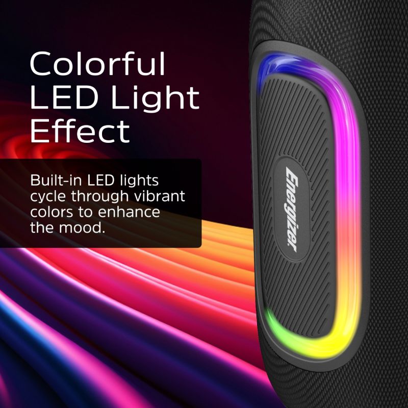 Акустична система 1.0 Energizer 16Вт Bluetooth 5.2/MicroSD/USB/AUX/FM,IPX65, чорна (BTS163)