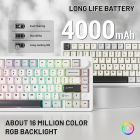 Клавіатура ігрова механічна Attack Shark X86 82кл.RGB,Wireless,Matcha Switch, Starlight White (X86SW_AS)