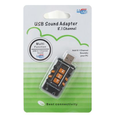 Звукова карта USB AUX jack, 2*TRS (Mic + Ear) Virtual 8.1 Channel чорний, RTL (B00226)