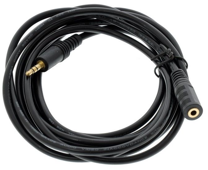Кабель AUX Audio TRS M/F 5.м чорний OEM (B00344)