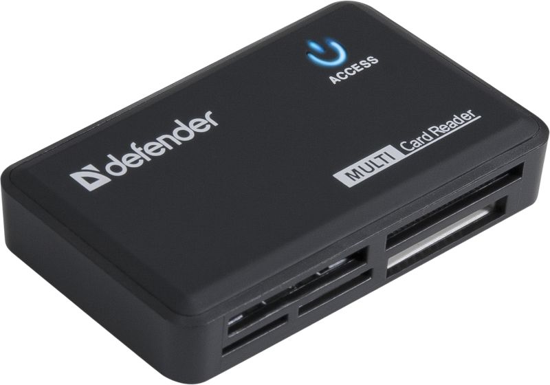 Card Reader Optimus, 6-slots, USB2.0, compact, зовнішній, чорний Defender (83501)