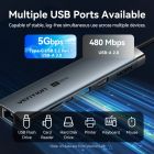 Док-станція USB3.2 Type-C --> HDMI 4K60Hz/USB 3.0/USB2.0/RJ45/SD/TF/PD 100W Hub 8-in-1 Vention (TGUHB)