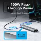 Док-станція USB3.2 Type-C --> HDMI 4K60Hz/USB 3.0/USB2.0/RJ45/SD/TF/PD 100W Hub 8-in-1 Vention (TGUHB)