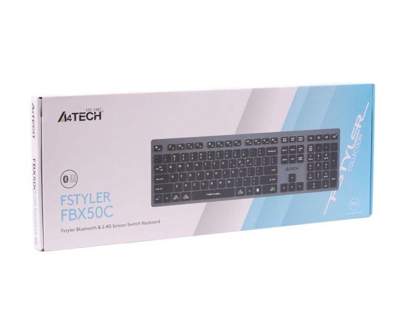 Клавіатура бездротова A4Tech FBX50C Grey (FBX50C (Grey))