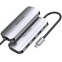 Док-станція USB3.1 Type-C --> HDMI 4K30Hz/USB 3.0х3//PD 100W 5-in-1 Vention (THFHB)