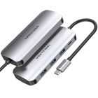Док-станція USB3.1 Type-C --> HDMI 4K30Hz/USB 3.0х3//PD 100W 5-in-1 Vention (THFHB)