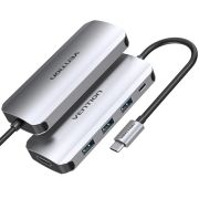 Док-станція USB3.1 Type-C --> HDMI 4K30Hz/USB 3.0х3//PD 100W 5-in-1 Vention (THFHB)