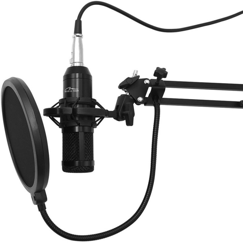 Ігровий стрім мікрофон Media-Tech Професійний набір XLR USB чорний (MT397K)