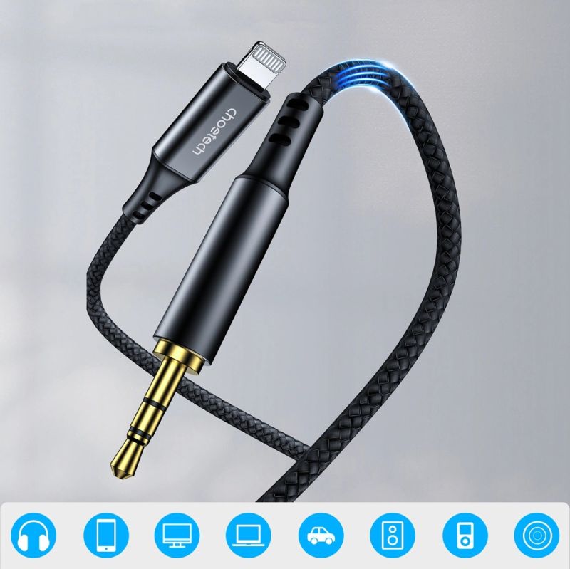 Кабель AUX Audio Lightning - TRS 3.5мм M/M 2м Choetech (AUX009)