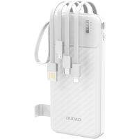 УМБ Dudao 10000mAh K11 10W USB-A,USB-C,microUSB, with USB-A/USB-C/Lightning/MicroUSB cables White (6977196681860)