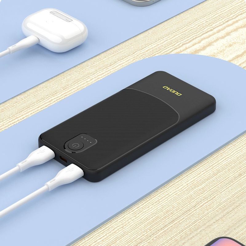 УМБ Dudao 10000mAh K10 12W 2xUSB-A,USB-C (IN) Black (6977196682164)