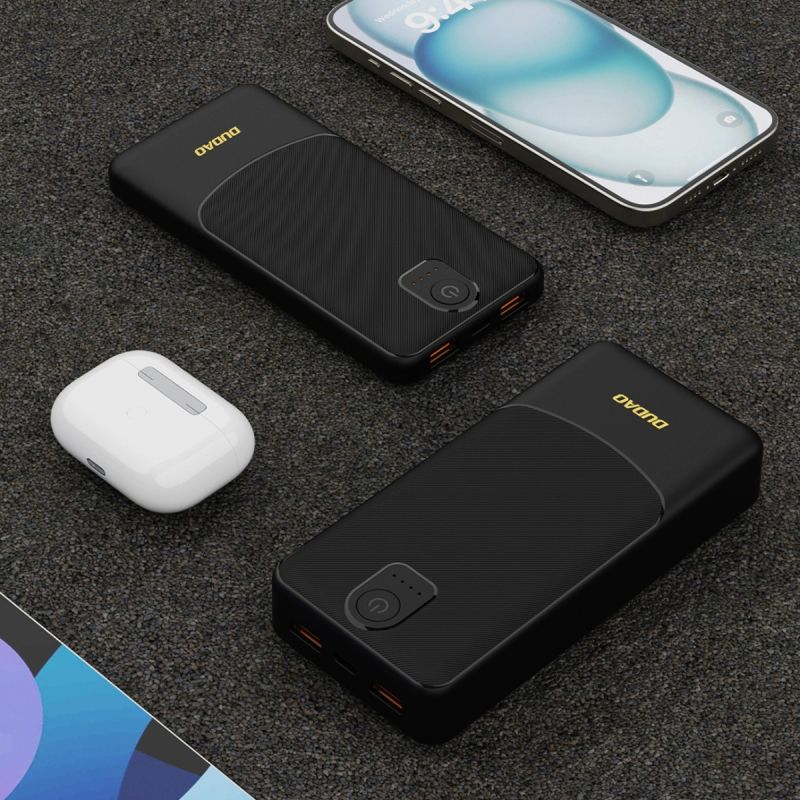 УМБ Dudao 10000mAh K10 12W 2xUSB-A,USB-C (IN) Black (6977196682164)