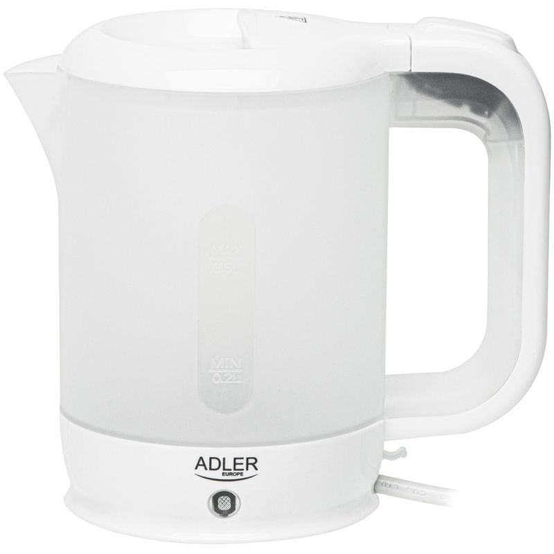Електрочайник Adler AD 1381 дорожній 900Вт/ 0.5л/ 2 чашки/ ложка/ білий (AD1381)
