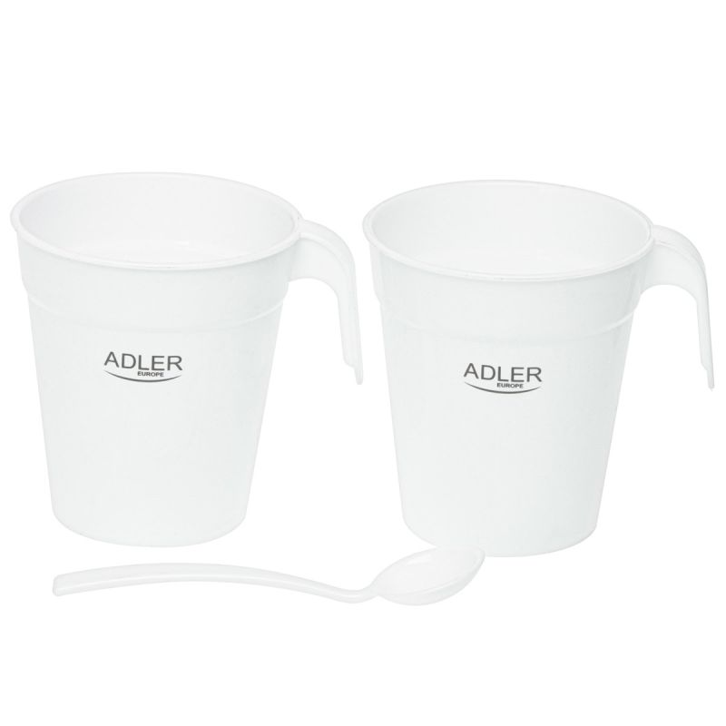 Електрочайник Adler AD 1381 дорожній 900Вт/ 0.5л/ 2 чашки/ ложка/ білий (AD1381)