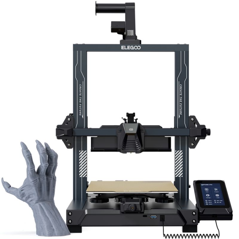 Принтер 3D ELEGOO Neptune 4 Pro (FDM 1.75 mm 0.4 mm 225x225x265 mm WLAN USB сірий) (50.201.013300)