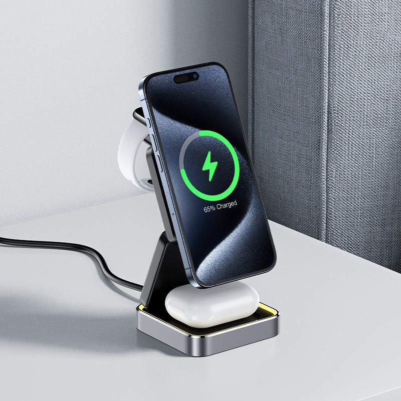 Зарядний пристрій Wireless QI 3in1 15W E20 Acefast (6974316283478)