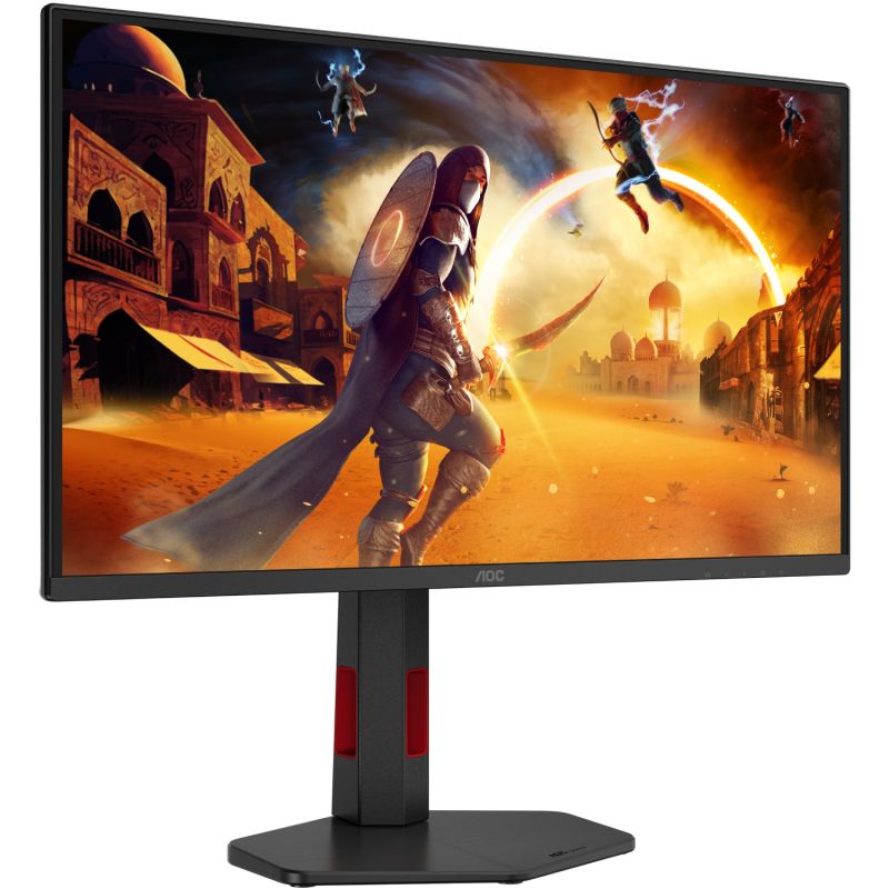 TFT 24.5" AOC Q25G4SR, Fast IPS, 300 Гц, 2xHDMI, DP, HAS, Pivot, колонки, чорно-червоний (Q25G4SR)
