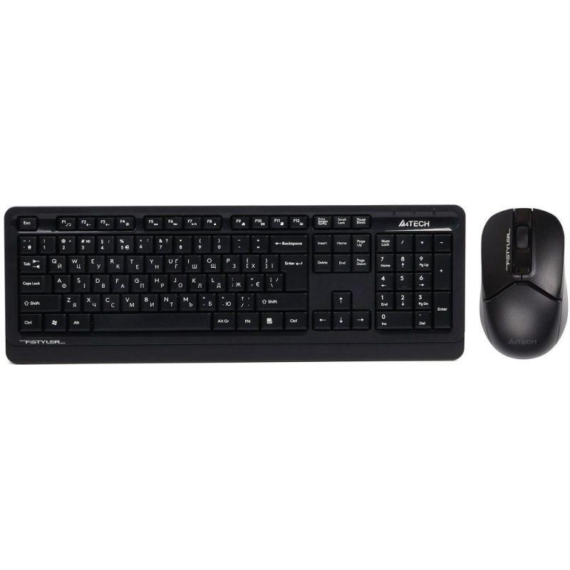 Комплект (клавіатура, миша) бездротовий A4Tech FG1012S Black/Grey (FG1012S (Black))