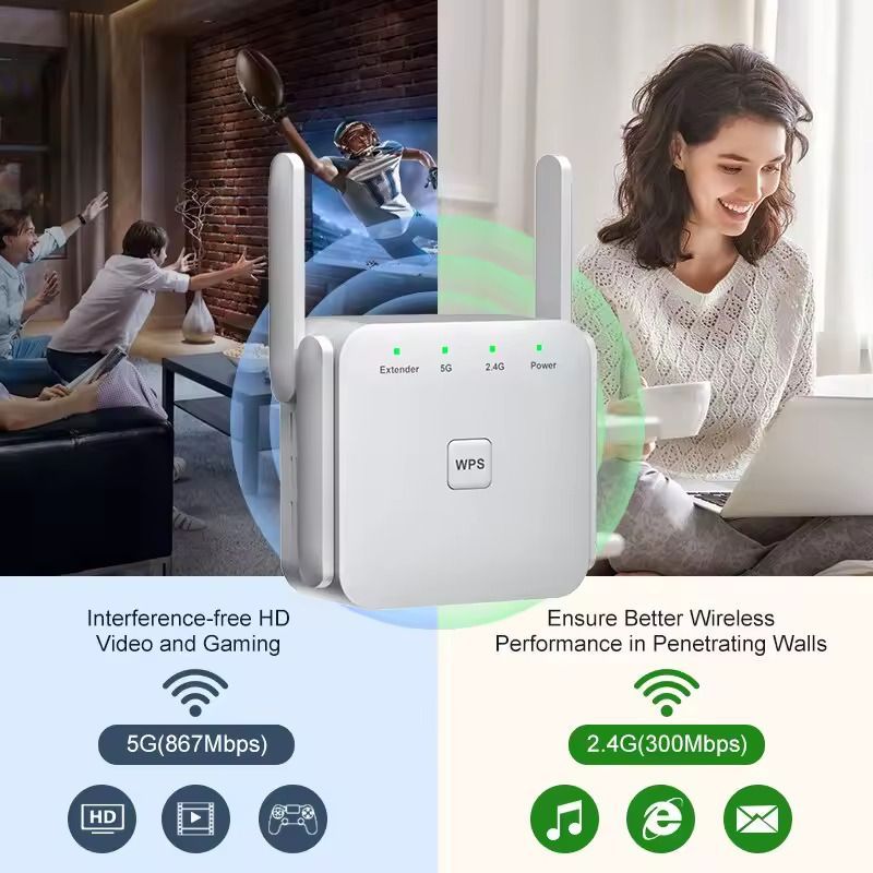 Точка доступа Fenvi Wi-Fi Repeater Booster 2.4G/5GHz (FWD-R1208U)