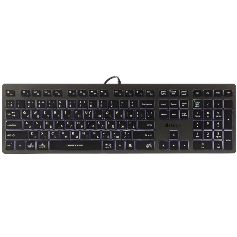 Клавиатура A4Tech Fstyler FX60H Grey White Backlit (FX60H USB (Grey) White backlit)
