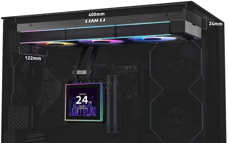 Система водяного охолодження Lian Li HydroShift II LCD-S 360CL Black (G89.GHS2LCDS36CB.00)