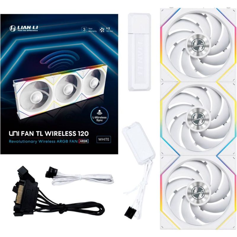 Вентилятор Lian Li Uni Fan TL Wireless 120-3 White (G99.12TL1W3W.00)