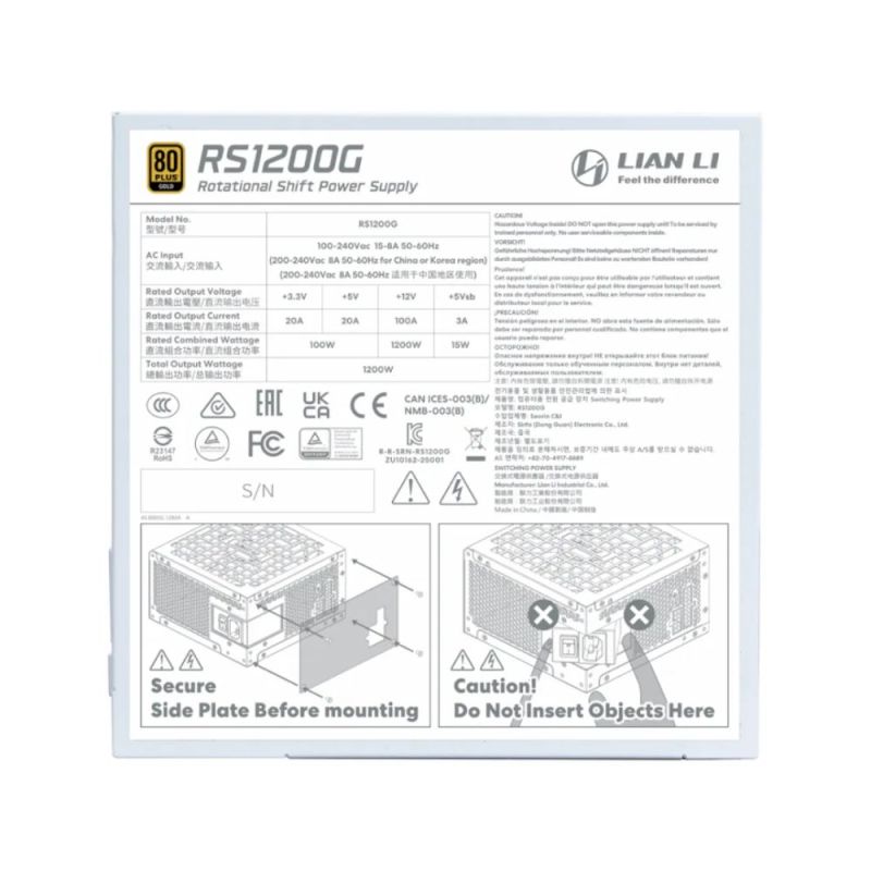 Блок живлення Lian Li RS Gold 1200 White with Hub, EU Cord (G9P.RS1200G.WH00.EU)