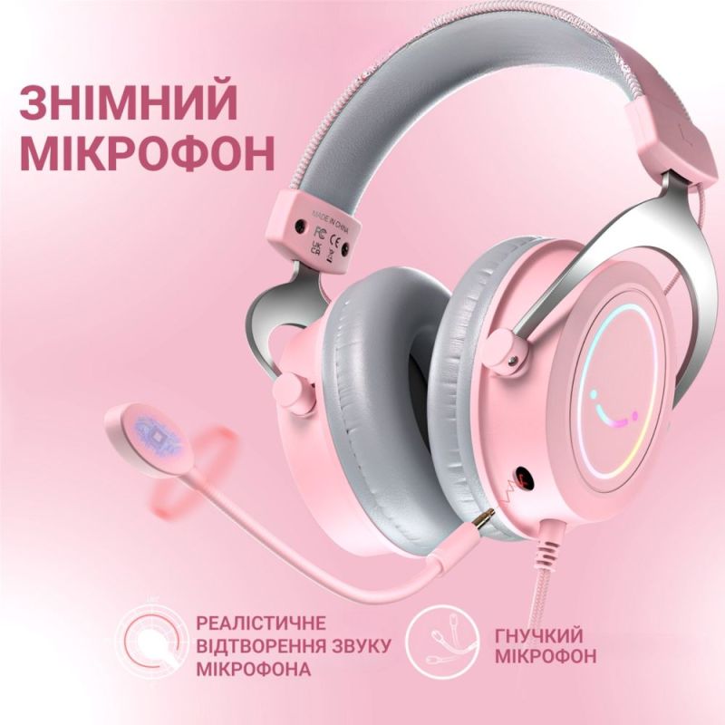 Гарнітура Fifine RGB Pink (H3P)