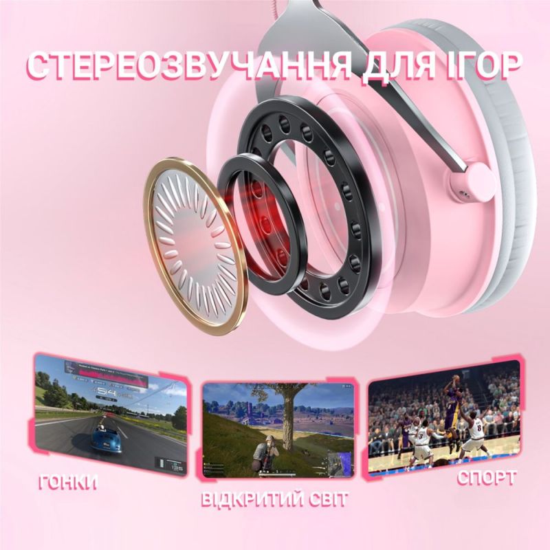Гарнітура Fifine RGB Pink (H3P)