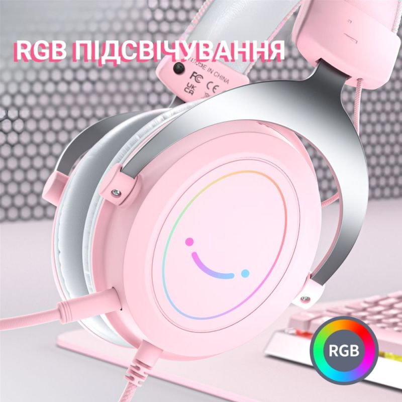 Гарнітура Fifine RGB Pink (H3P)