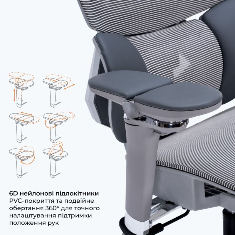 Кресло для геймеров GamePro Edge Grey (GC820MG)