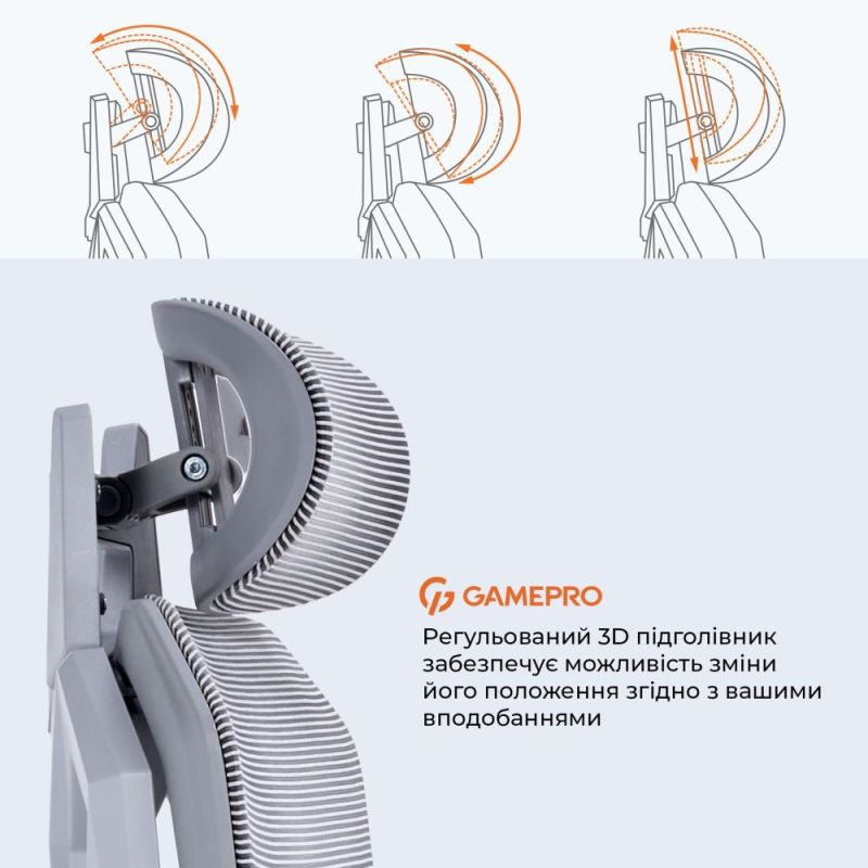 Кресло для геймеров GamePro Edge Grey (GC820MG)