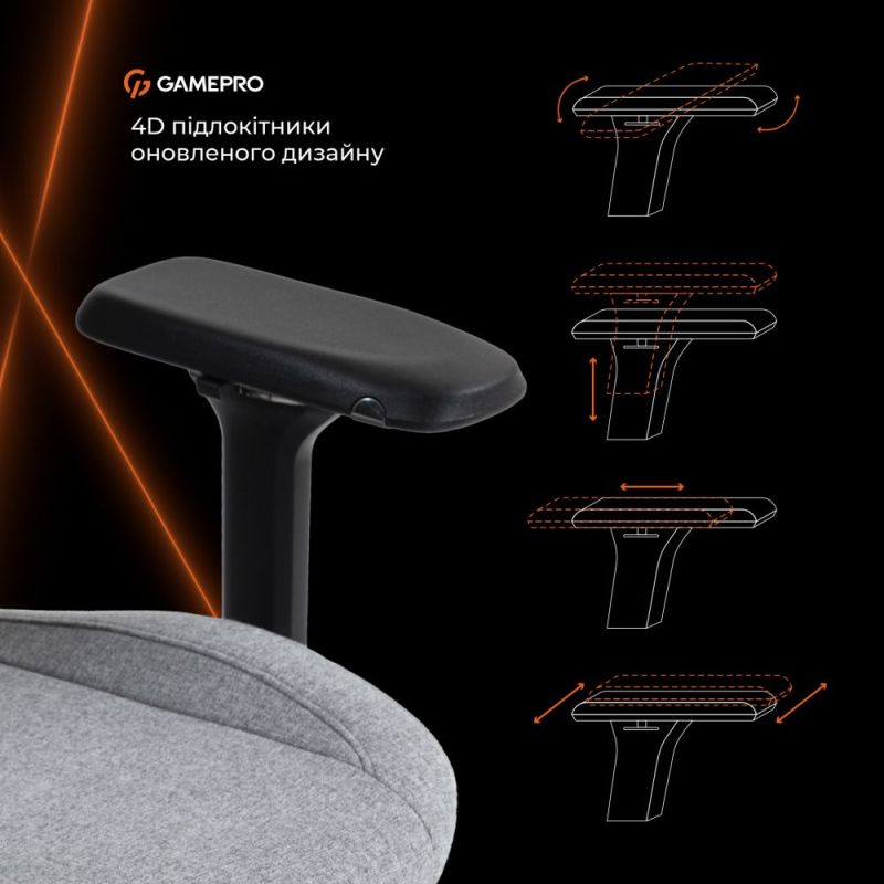 Кресло для геймеров GamePro Fabric Grey (GC925G)