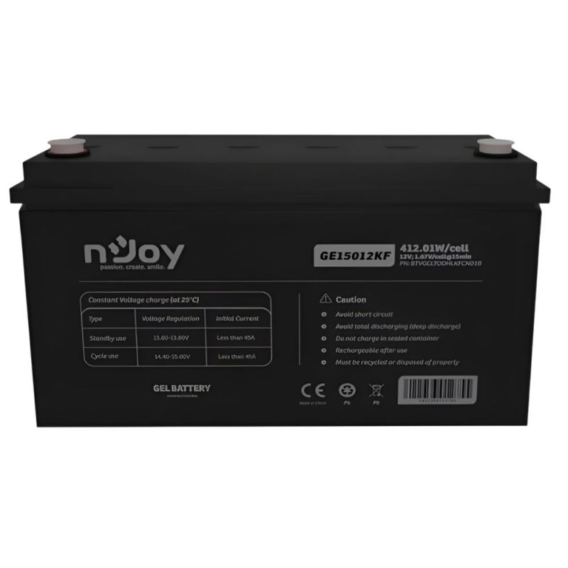 Аккумуляторная батарея Njoy 12V 150AH (BTVGCLTODHLKFCN01B) GEL (GE15012KF)