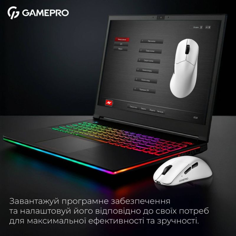Миша бездротова GamePro Asgard Surt White (GM017W)