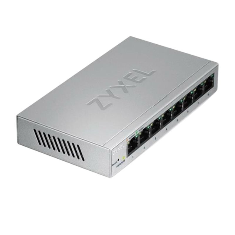 Комутатор ZYXEL GS1200-8 (8xGE, метал, настільний, безшумний, WebSmart) (GS1200-8-EU0101F)