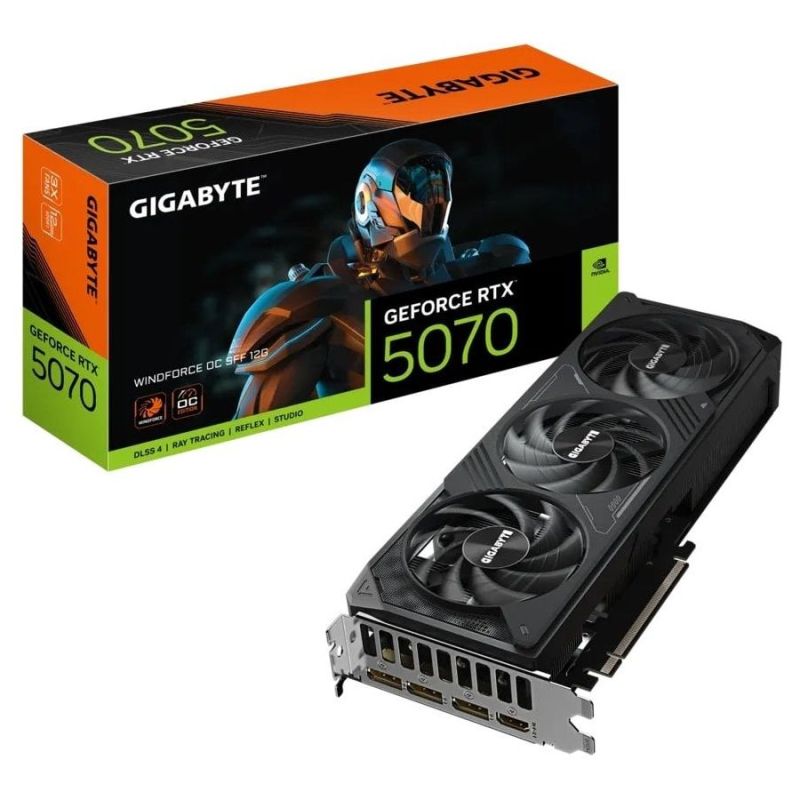 Відеокарта GF RTX 5070 12GB GDDR7 Windforce OC SFF Gigabyte (GV-N5070WF3OC-12GD)