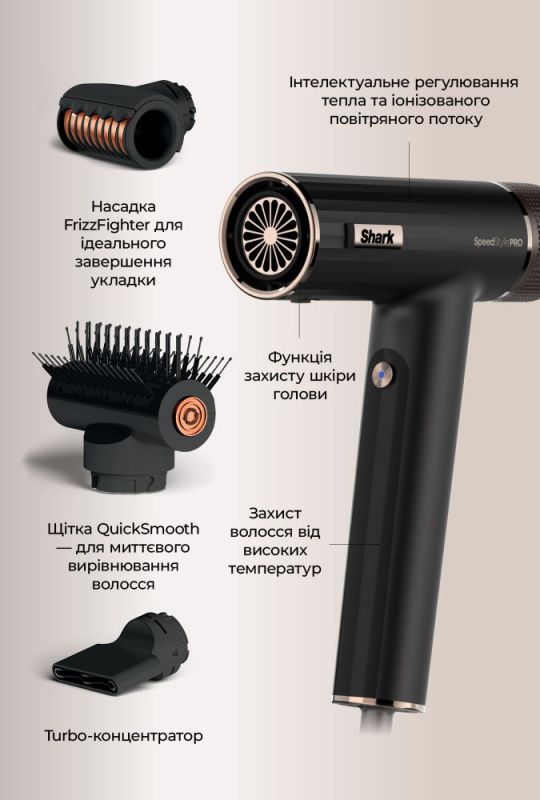Фен Shark SpeedStyle Pro 3-in-1 (HD731EU)